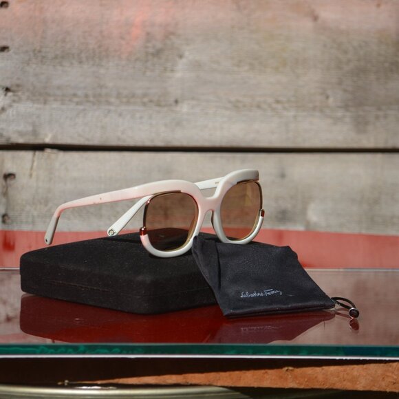 Salvatore Ferragamo Sunglasses Gold Mirror SF863S 103 56 22 135 Made in Italy Co